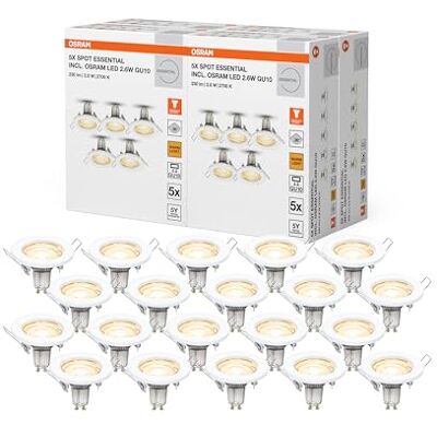 OSRAM LED Spot Recess Essential GU10 5 x 2,6 W GU10 vit, 4-pack OSRAM LED Spot Recess Essential GU10 5 x 2,6 W GU10 vit, 4-pack