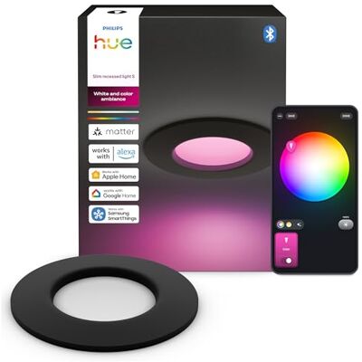 Philips Slimmad Downlight, Infälld LED-taklampa, 1 000 lm, 90 mm, Slimmad Design, Fullspektrum av Dagsljus 1 000 K–20 000 K, Ultralåg Dimring, Exakt Färg, Smart Ljus, Svart, 1-pack Philips Slimmad Downlight, Infälld LED-taklampa, 1 000 lm, 90 mm, Slimmad Design, Fullspektrum av Dagsljus 1 000 K–20 000 K, Ultralåg Dimring, Exakt Färg, Smart Ljus, Svart, 1-pack 