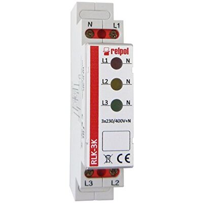 RELPOL Ljusdetektor 3 fas kontrollampa fas testare LED RLK-3K 8780 RELPOL Ljusdetektor 3 fas kontrollampa fas testare LED RLK-3K 8780