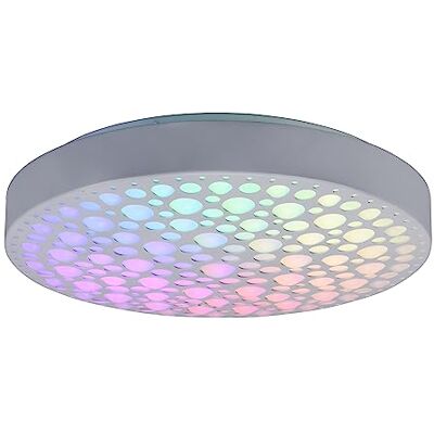 RL LIVE YOUR LIGHT Reality Leuchten LED-taklampa Chizu R67161131, matt plast, inkl. 22 watt regnbågsLED, fjärrkontroll, dimmer, färgförändring, nattlampa RL LIVE YOUR LIGHT Reality Leuchten LED-taklampa Chizu R67161131, matt plast, inkl. 22 watt regnbågsLED, fjärrkontroll, dimmer, färgförändring, nattlampa