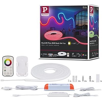 Paulmann 70967 MaxLED Flow Strip 43 watt LED-remsa basuppsättning dimbar 5 m RGB vit plast Paulmann 70967 MaxLED Flow Strip 43 watt LED-remsa basuppsättning dimbar 5 m RGB vit plast