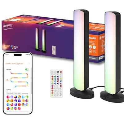 LEDVANCE SMART+ WIFI LED-golvlampa, liten, svart, 2x 2.5W, 2x 480lm, justerbart vitt och färgat ljus, dimbar, gör-det-själv- och musikrytmfunktion, lång livslängd, App-styrbar, 2700-6500K LEDVANCE SMART+ WIFI LED-golvlampa, liten, svart, 2x 2.5W, 2x 480lm, justerbart vitt och färgat ljus, dimbar, gör-det-själv- och musikrytmfunktion, lång livslängd, App-styrbar, 2700-6500K