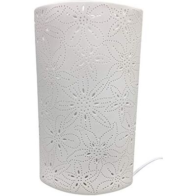 GILDE Bord blommor design – av porslin vit med hålmönster H 28 cm GILDE Bord blommor design – av porslin vit med hålmönster H 28 cm