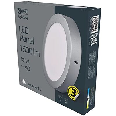 EMOS *ZM5242 LED-panel taklampa C 18 W NW IP20, aluminium, silver, 23,2 x 23,2 x 4 cm EMOS *ZM5242 LED-panel taklampa C 18 W NW IP20, aluminium, silver, 23,2 x 23,2 x 4 cm