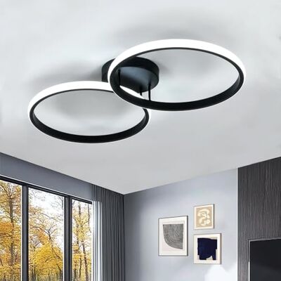 Toolight Comely Modern LED-taklampa, 42 W, 4 725 LM, rund akryltaklampa, svart taklampa för kök, sovrum, vardagsrum, matsal, kallt ljus, 6 500 K, 54 cm Toolight Comely Modern LED-taklampa, 42 W, 4 725 LM, rund akryltaklampa, svart taklampa för kök, sovrum, vardagsrum, matsal, kallt ljus, 6 500 K, 54 cm