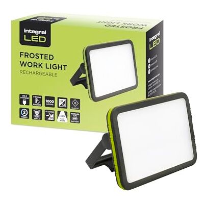 Integral Integrerad LED-uppladdningsbar, matt arbet (1 000 lm) magnetisk stativgänga justerbar vinkel och ljusstyrka IP54-skydd perfekt för camping, arbete, inomhus och utomhus Integral Integrerad LED-uppladdningsbar, matt arbet (1 000 lm) magnetisk stativgänga justerbar vinkel och ljusstyrka IP54-skydd perfekt för camping, arbete, inomhus och utomhus