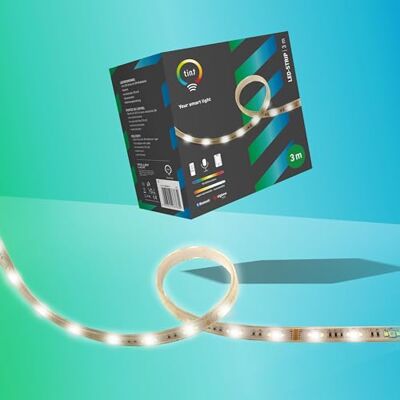 tint Smarter LED-remsor, vitt och färgat ljus RGB för indirekt belysning, färgförändring, 3 m längd, 16 W, 6 förprogrammerade ljusscener, Zigbee, fungerar med Alexa.. tint Smarter LED-remsor, vitt och färgat ljus RGB för indirekt belysning, färgförändring, 3 m längd, 16 W, 6 förprogrammerade ljusscener, Zigbee, fungerar med Alexa..
