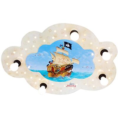 Elobra barnkammarlampa Capt'n Sharky på öppet hav taklampa, trä, beige, 130810 Elobra barnkammarlampa Capt'n Sharky på öppet hav taklampa, trä, beige, 130810