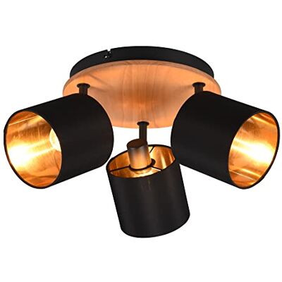 RL LIVE YOUR LIGHT Trio-Leuchten Taklampa metall och tyger svart guld e14 RL LIVE YOUR LIGHT Trio-Leuchten Taklampa metall och tyger svart guld e14