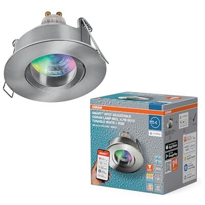 OSRAM Smart Matter Spot LED infälld spotlight IP65 RGBW Justerbar satin nickel, 4,7W Smart Home, dimbar, appstyrning OSRAM Smart Matter Spot LED infälld spotlight IP65 RGBW Justerbar satin nickel, 4,7W Smart Home, dimbar, appstyrning