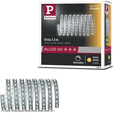Paulmann 70827 MaxLED 500 inkl. 1 x 16 watt dimbar silverljus plast LED-remsa 2700 K, 16 W Paulmann 70827 MaxLED 500 inkl. 1 x 16 watt dimbar silverljus plast LED-remsa 2700 K, 16 W