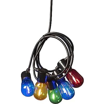 Konstsmide , 2387-500, LED ölträdgårdskedja, färgglada, 40 färgglada glödlampor/80 varma vita dioder, 6 V_utomhustrafo, svart kabel, 40 glödlampor Konstsmide , 2387-500, LED ölträdgårdskedja, färgglada, 40 färgglada glödlampor/80 varma vita dioder, 6 V_utomhustrafo, svart kabel, 40 glödlampor