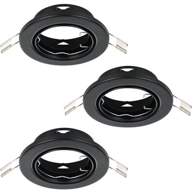 EGLO 3-pack infällda spotlights Agulo 1, vridbar taklampa, rund infälld takspot utan ljuskälla, svart stål, GU10-sockel, Ø 8,6 cm EGLO 3-pack infällda spotlights Agulo 1, vridbar taklampa, rund infälld takspot utan ljuskälla, svart stål, GU10-sockel, Ø 8,6 cm