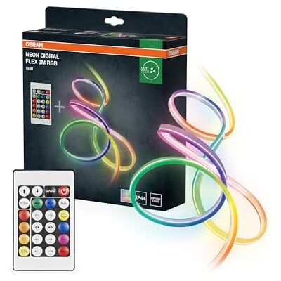 OSRAM Neon Digital Flex flerfärgade LED-remsor utomhus 3M RGB + RC silikon, IP44-skydd, indirekt och direkt belysning för trädgård och balkong OSRAM Neon Digital Flex flerfärgade LED-remsor utomhus 3M RGB + RC silikon, IP44-skydd, indirekt och direkt belysning för trädgård och balkong