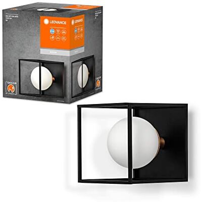 LEDVANCE DECOR Fyrkantig badrumsvägglampa, 150X150 IP44, svart, G9-fot för lampbyte, kan förses med normal eller smart lampa, IP20-skydd LEDVANCE DECOR Fyrkantig badrumsvägglampa, 150X150 IP44, svart, G9-fot för lampbyte, kan förses med normal eller smart lampa, IP20-skydd