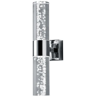 Trio Leuchten LED-badrum-vägglampa, krom, akryl klar med bubblor 282410106 Trio Leuchten LED-badrum-vägglampa, krom, akryl klar med bubblor 282410106