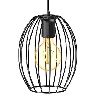 B.K.Licht – pendellampa med E27-fattning, max. 60 watt, vintage, hänglampa, hängande lampa matbord, matsal, hängande vardagsrum, kök, retro, vintage, 17,5 x 115 cm, svart B.K.Licht – pendellampa med E27-fattning, max. 60 watt, vintage, hänglampa, hängande lampa matbord, matsal, hängande vardagsrum, kök, retro, vintage, 17,5 x 115 cm, svart