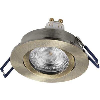 OSRAM Spot Set LED infälld spotlight 4,5W grönmässing, 2700K varmvit, aluminium, vridbart klickfäste, set om 3 OSRAM Spot Set LED infälld spotlight 4,5W grönmässing, 2700K varmvit, aluminium, vridbart klickfäste, set om 3
