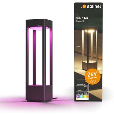 Steinel Pollarlampa Stela C 24V, 51 cm hög, RGBWW-trädgårdslampa, 16 miljoner färger, skymningssensor, dimbar, timer, appstyrning, Plug & Play, IP65, antracit Steinel Pollarlampa Stela C 24V, 51 cm hög, RGBWW-trädgårdslampa, 16 miljoner färger, skymningssensor, dimbar, timer, appstyrning, Plug & Play, IP65, antracit