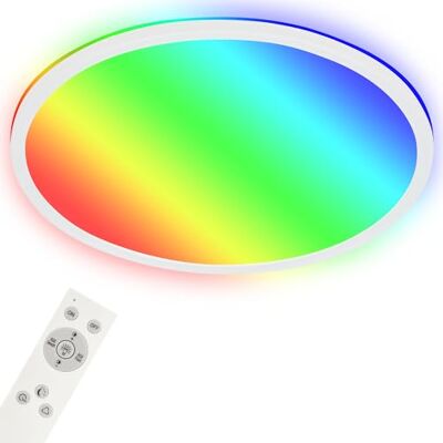 BRILONER Smart LED-taklampa, RGB ljusa färger, Indirekt ljuseffekt, Neutralt vitt ljus, WiFi vardagsrumslampa, Fjärrkontroll, Röststyrning. BRILONER Smart LED-taklampa, RGB ljusa färger, Indirekt ljuseffekt, Neutralt vitt ljus, WiFi vardagsrumslampa, Fjärrkontroll, Röststyrning.