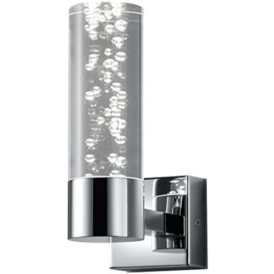 Trio Leuchten LED-badrum-vägglampa, krom, akryl klar med bubblor 282410106 Trio Leuchten LED-badrum-vägglampa, krom, akryl klar med bubblor 282410106