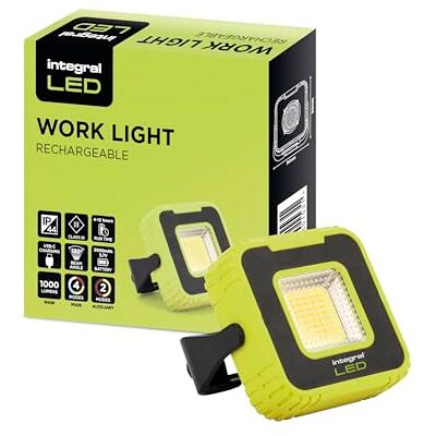 Integral LED uppladdningsbar arbet (1 000 + 60 lm) 360° justerbar IP44 kraftbank magnetisk + stativ perfekt för camping, fiske, arbete, utomhus och inomhus Integral LED uppladdningsbar arbet (1 000 + 60 lm) 360° justerbar IP44 kraftbank magnetisk + stativ perfekt för camping, fiske, arbete, utomhus och inomhus