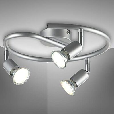 B.K.Licht LED taklampa I vardagsrumslampa I taklampa I 3 flammig LED-spiral I med svängbara takstrålkastare I roterande ljuspunkter i metall I GU10 lampfäste inkl. 3 x 3 W glödlampor I 230 V I IP20 B.K.Licht LED taklampa I vardagsrumslampa I taklampa I 3 flammig LED-spiral I med svängbara takstrålkastare I roterande ljuspunkter i metall I GU10 lampfäste inkl. 3 x 3 W glödlampor I 230 V I IP20