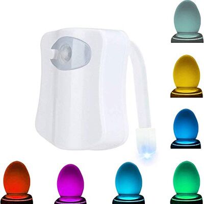 tempo di saldi Led ljus för toalett 8 färger RGB-belysning badrum med skymningssensor tempo di saldi Led ljus för toalett 8 färger RGB-belysning badrum med skymningssensor