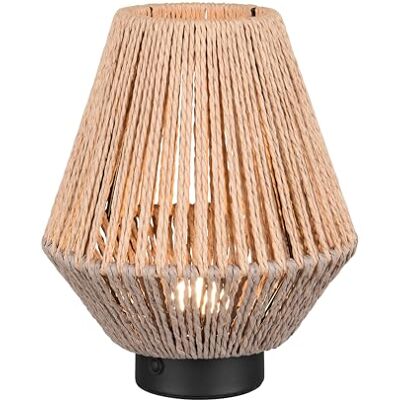 RL LIVE YOUR LIGHT Reality Leuchten LED-batteri bord Lira R55991126, metall svart matt, skärm pappersgarn brun, inkl. 1,5 watt LED, 4-vägs touch RL LIVE YOUR LIGHT Reality Leuchten LED-batteri bord Lira R55991126, metall svart matt, skärm pappersgarn brun, inkl. 1,5 watt LED, 4-vägs touch