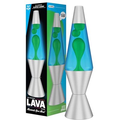 Lava Lampa 2121, rosa vax, lila vätska, silverfärgad bas och topp, original 14.5 inch ® -märkt roderutbytbar glödlampa, utbytbar glödlampa Lava Lampa 2121, rosa vax, lila vätska, silverfärgad bas och topp, original 14.5 inch ® -märkt roderutbytbar glödlampa, utbytbar glödlampa