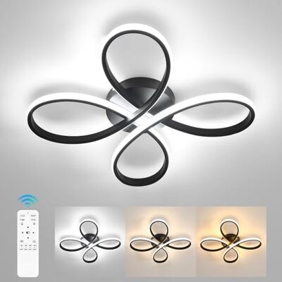 Comely Comfort Ceiling LED Modern Dimmable Ceiling, 40W 4500LM 40CM 3000K-6500K,Modern Flower Shape Ceiling Light with Remote Control for Bedroom, Living Room, Black Comely Comfort Ceiling LED Modern Dimmable Ceiling, 40W 4500LM 40CM 3000K-6500K,Modern Flower Shape Ceiling Light with Remote Control for Bedroom, Living Room, Black