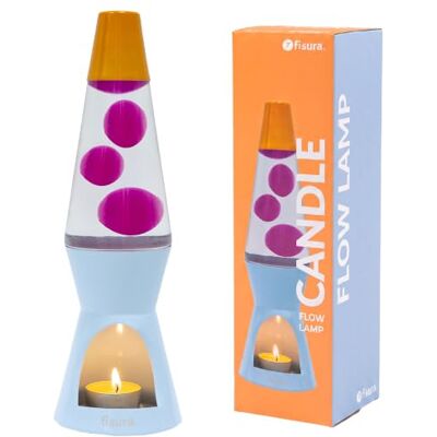 FISURA – Lavalamppa med ljus, blå och orange, utan elektricitet. Dekoration med unik design. Perfekt som originell present. Mått: 29 cm x 8,5 cm (ljus ingår ej). FISURA – Lavalamppa med ljus, blå och orange, utan elektricitet. Dekoration med unik design. Perfekt som originell present. Mått: 29 cm x 8,5 cm (ljus ingår ej).
