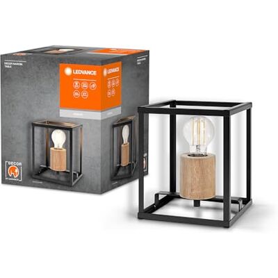 LEDVANCE DECOR Nairobi bordslampa, svart, med E27-fot för enkelt lampbyte, kan förses med normal eller smart lampa, IP20-skydd LEDVANCE DECOR Nairobi bordslampa, svart, med E27-fot för enkelt lampbyte, kan förses med normal eller smart lampa, IP20-skydd