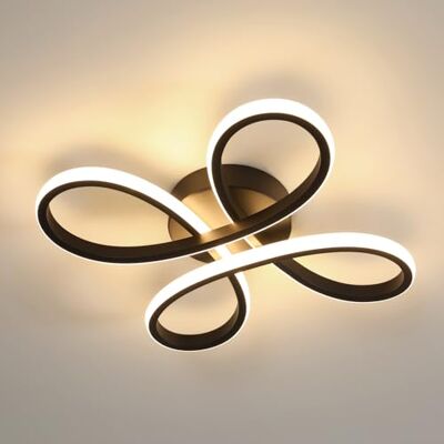 Comely Modern LED Ceiling Light, 28W 3400LM Ceiling Light Fixture, Flower Shaped Ceiling Lighting for Hallway, Balcony, Bedroom, Living Room, Dining Room, 3000K Warm Light, 12 Inch, Black Comely Modern LED Ceiling Light, 28W 3400LM Ceiling Light Fixture, Flower Shaped Ceiling Lighting for Hallway, Balcony, Bedroom, Living Room, Dining Room, 3000K Warm Light, 12 Inch, Black
