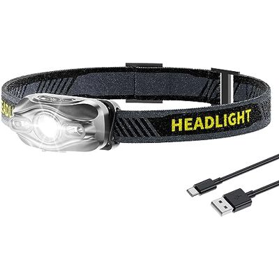 Smiling Shark Pannlampa, bärbar mini kraftfull LED-pannband med 5 typer av vitt och rött ljus vattentät för vuxna och barn cykling jogging, LED-headlamp-påfyllnings-mini Smiling Shark Pannlampa, bärbar mini kraftfull LED-pannband med 5 typer av vitt och rött ljus vattentät för vuxna och barn cykling jogging, LED-headlamp-påfyllnings-mini