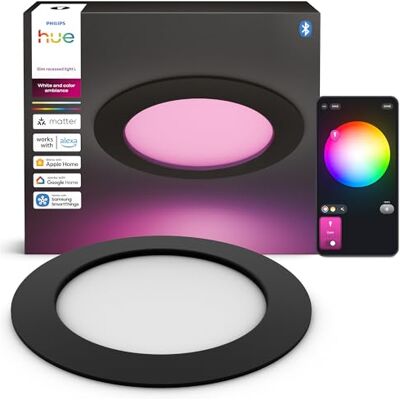 Philips Slimmad Downlight, Infälld LED-taklampa, 1 500 lm, 170 mm, Slimmad Design, Fullspektrum av Dagsljus 1 000 K–20 000 K, Ultralåg Dimring, Exakt Färg, Smart Ljus, Svart, 1-pack Philips Slimmad Downlight, Infälld LED-taklampa, 1 500 lm, 170 mm, Slimmad Design, Fullspektrum av Dagsljus 1 000 K–20 000 K, Ultralåg Dimring, Exakt Färg, Smart Ljus, Svart, 1-pack 