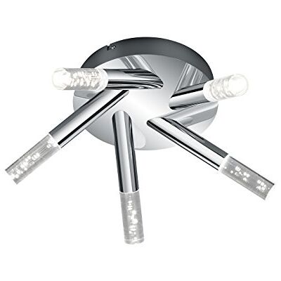 Trio Leuchten LED-badrum-vägglampa, krom, akryl klar med bubblor 282410106 Trio Leuchten LED-badrum-vägglampa, krom, akryl klar med bubblor 282410106