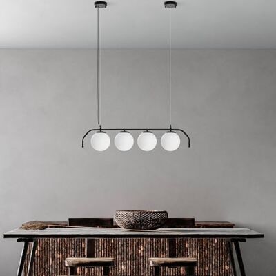 Opviq Elegant svart ljuskrona, justerbar höjd 30–120 cm, metallkropp, 4 x E14 max 40 W, Ø 15 cm mössa, perfekt för moderna living utrymmen, snygg och funktionell design Opviq Elegant svart ljuskrona, justerbar höjd 30–120 cm, metallkropp, 4 x E14 max 40 W, Ø 15 cm mössa, perfekt för moderna living utrymmen, snygg och funktionell design