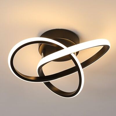 Comely LED-tak, 30W 3375LM svart akryl takljus, modern kreativ LED-takljus i form av sovrum vardagsrum kök, vit värme 3000K diameter 30 cm Comely LED-tak, 30W 3375LM svart akryl takljus, modern kreativ LED-takljus i form av sovrum vardagsrum kök, vit värme 3000K diameter 30 cm