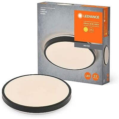 LEDVANCE ORBIS London Led Taklampan 480mm, svart, 36W, 4150 lm, varm vit ljusfärg, mycket homogen ljusfördelning, lång livslängd, fast installerad LED -modul, rund, IP20 -skyddsklass, 3000K LEDVANCE ORBIS London Led Taklampan 480mm, svart, 36W, 4150 lm, varm vit ljusfärg, mycket homogen ljusfördelning, lång livslängd, fast installerad LED -modul, rund, IP20 -skyddsklass, 3000K