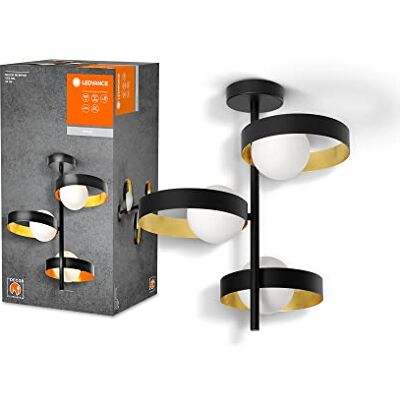 LEDVANCE DECOR Memphis taklampa, svart/guld, med G9-sockel för enkelt lampbyte, kan förses med normal eller smart lampa, IP20-skydd LEDVANCE DECOR Memphis taklampa, svart/guld, med G9-sockel för enkelt lampbyte, kan förses med normal eller smart lampa, IP20-skydd