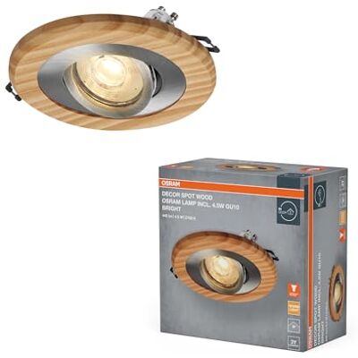 OSRAM LED-spotlight i trä, GU10, ljusstark, 4,5 W, satinerad nickel, träliknande, aluminium, naturlig materialkombination, set om 3 OSRAM LED-spotlight i trä, GU10, ljusstark, 4,5 W, satinerad nickel, träliknande, aluminium, naturlig materialkombination, set om 3