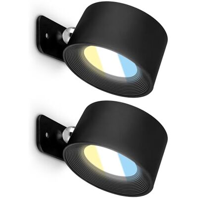 BRILONER – uppsättning av 2 vägglampor utan strömanslutning med batteri, magnetiskt avtagbart, 360 graders roterbart, dimbar, CCT, vägglampa inomhus, vägglampa, sänglampa, lampa säng, lä, 9 x BRILONER – uppsättning av 2 vägglampor utan strömanslutning med batteri, magnetiskt avtagbart, 360 graders roterbart, dimbar, CCT, vägglampa inomhus, vägglampa, sänglampa, lampa säng, lä, 9 x
