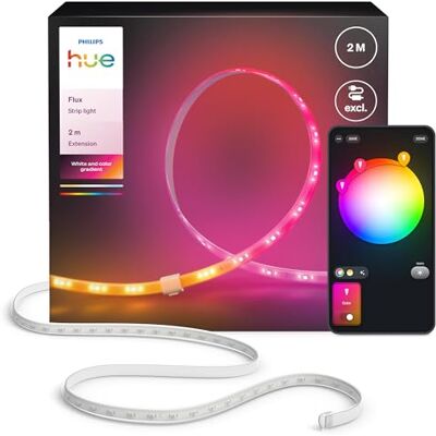 Philips Hue Flux 2 Meters Förlängning till LED-ljusslinga, Livfulla Färger och Stämningsljus, Flexibel Inomhusbelysning, Chromasync™, Kan klippas, Förlängas och Återanvändas, App- och Röststyrning Philips Hue Flux 2 Meters Förlängning till LED-ljusslinga, Livfulla Färger och Stämningsljus, Flexibel Inomhusbelysning, Chromasync™, Kan klippas, Förlängas och Återanvändas, App- och Röststyrning