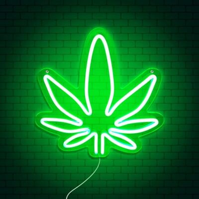 Mad Monkey Weed Neon lampa – LED vägglampa i weed-bladdesign, grön neondekoration för vardagsrum, fest & chill, snygg High Life belysning för hemmet Mad Monkey Weed Neon lampa – LED vägglampa i weed-bladdesign, grön neondekoration för vardagsrum, fest & chill, snygg High Life belysning för hemmet