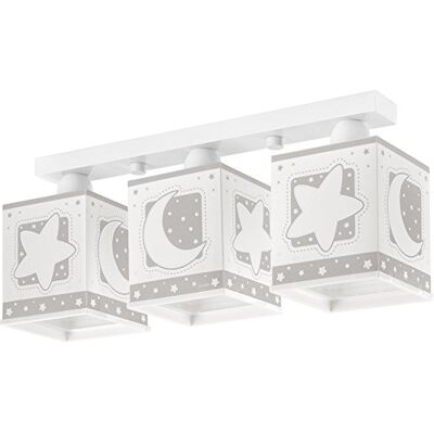 Dalber 63233E taklampa med måne och stjärnor, 3 lampor, plast, grå, 48 x 12,5 x 20,5 cm Dalber 63233E taklampa med måne och stjärnor, 3 lampor, plast, grå, 48 x 12,5 x 20,5 cm
