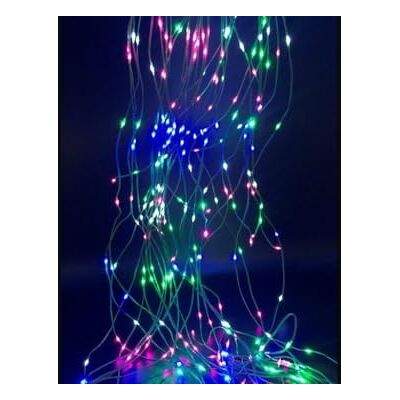 PRENDELUZ LED-vattenfall 2 m, 10 trådar, silverfärg, rgb-belysning, idealisk för dekorationer, robust, enkel installation. PRENDELUZ LED-vattenfall 2 m, 10 trådar, silverfärg, rgb-belysning, idealisk för dekorationer, robust, enkel installation.