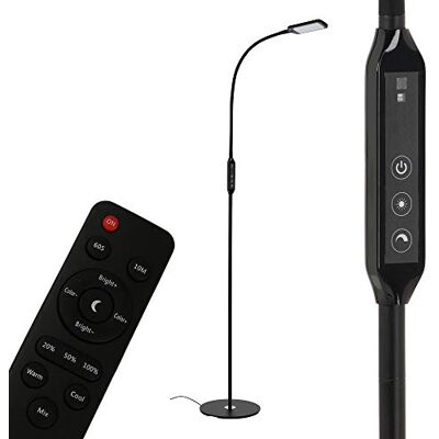 BRILONER Leuchten LED-golvlampa, dimbar golvlampa fjärrkontroll, inklusive färgtemperaturkontroll, 8 watt, 700 lumen, svart, 8 W BRILONER Leuchten LED-golvlampa, dimbar golvlampa fjärrkontroll, inklusive färgtemperaturkontroll, 8 watt, 700 lumen, svart, 8 W