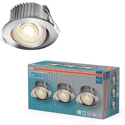 OSRAM Spot Set LED infälld spotlight CCT IP44 4,9W Krom, set om 3 badrum Click-CCT tresteg, 2700–6500K OSRAM Spot Set LED infälld spotlight CCT IP44 4,9W Krom, set om 3 badrum Click-CCT tresteg, 2700–6500K
