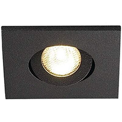 SLV , Tria Mini DL innertak spotlight, fyrkantig, 2,2 W, effekt LED, 3000 K, 30 grader, klämmfjädrar, svart, 114410 SLV , Tria Mini DL innertak spotlight, fyrkantig, 2,2 W, effekt LED, 3000 K, 30 grader, klämmfjädrar, svart, 114410